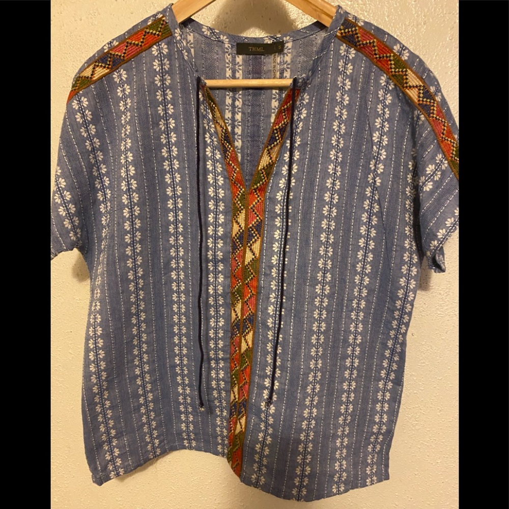 THML Embroidered Top Size Small